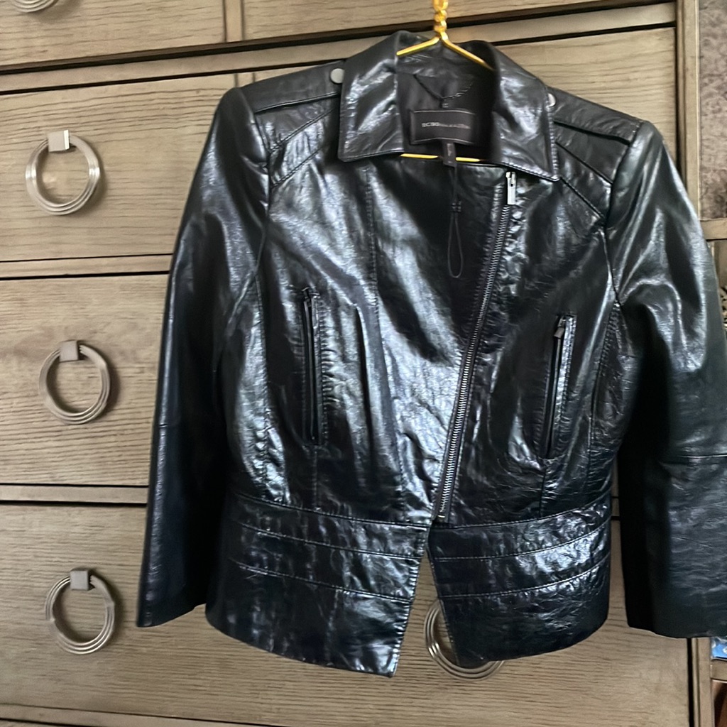 New Bcbgmaxazria Slevie Lamb Leather Jacket, Size M,